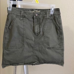 Army green mini skirt!